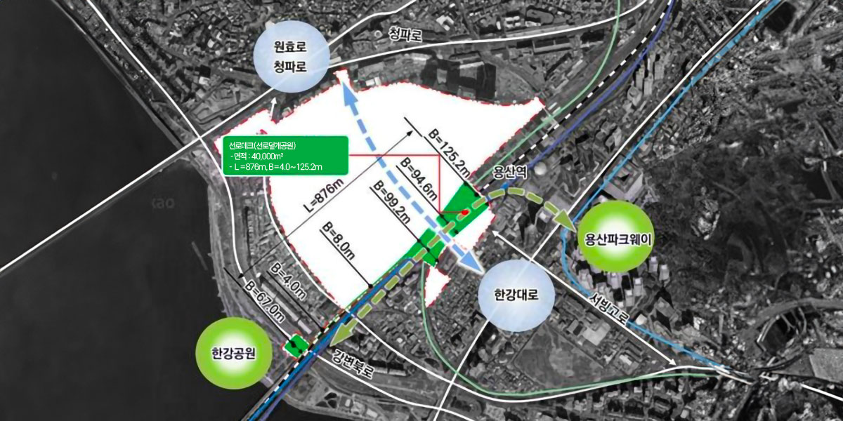 용산국제업무지구 선로데크(구조물) 기본설계